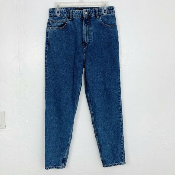 Zara Medium Wash Denim High Rise Mom Jeans - Size 8 - Picture 1 of 9